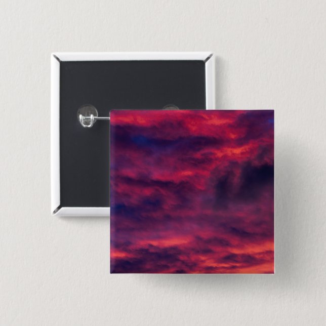 august red 2 inch square button (Front & Back)