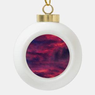 august red ceramic ball christmas ornament