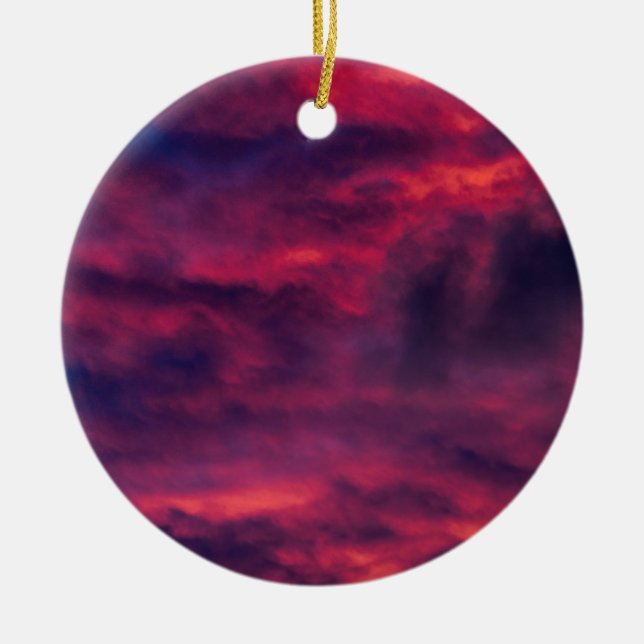 august red ceramic ornament (Front)