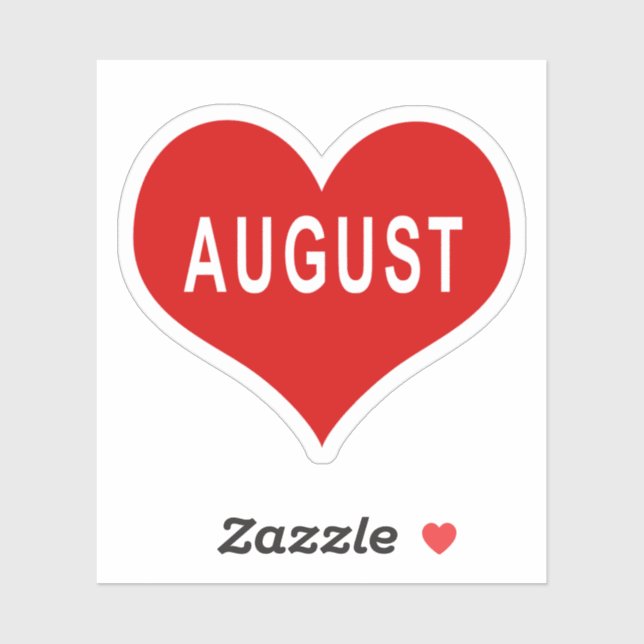 AUGUST Red Love Heart Vinyl Sticker (Sheet)