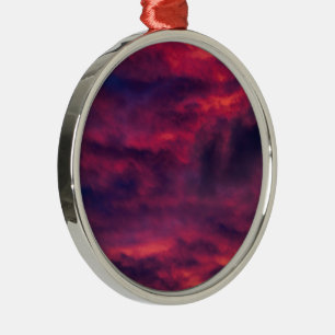 august red metal ornament