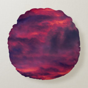 august red round pillow