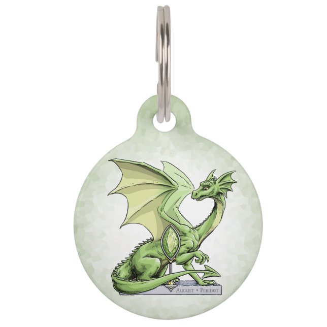 August’s Birthstone Dragon: Peridot Pet Tag (Front)