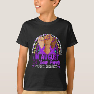 August We Wear Purple Overdose Awareness Purple Ra T-Shirt