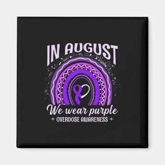 August We Wear Purple Rainbow Overdose Awareness M Magnet