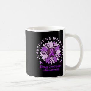 August We Wear Purple Sunflower Drug Overdose Awar Coffee Mug