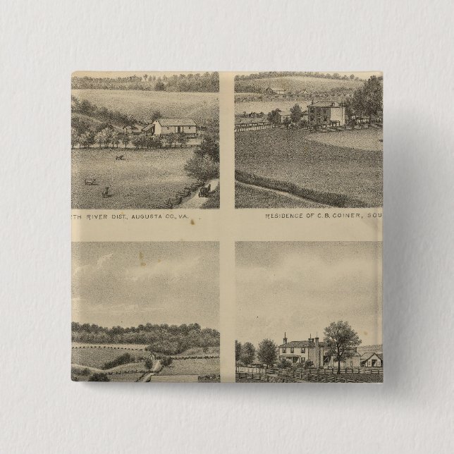 Augusta County residences 2 Inch Square Button (Front)