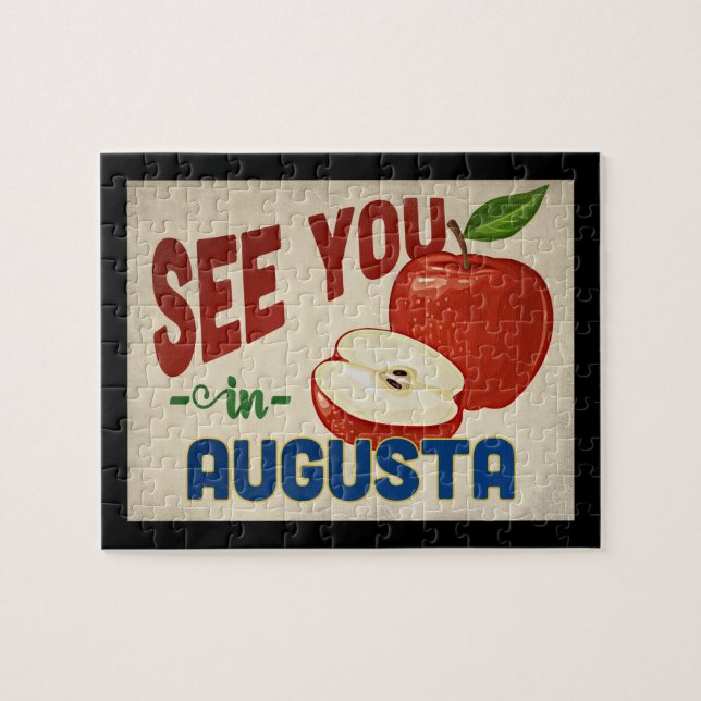 Augusta Georgia Apple - Vintage Travel Jigsaw Puzzle (Horizontal)