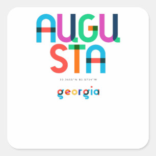 Augusta Georgia Mid Century, Pop Art, Square Sticker