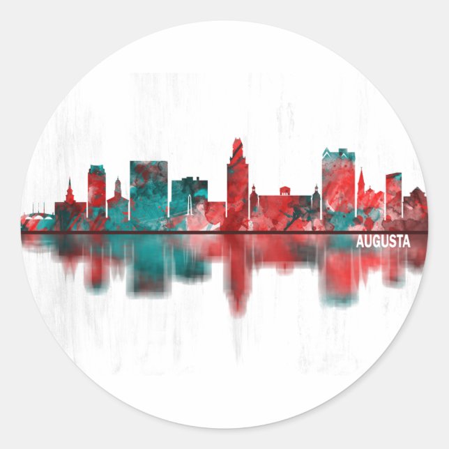 Augusta Georgia Skyline Classic Round Sticker (Front)