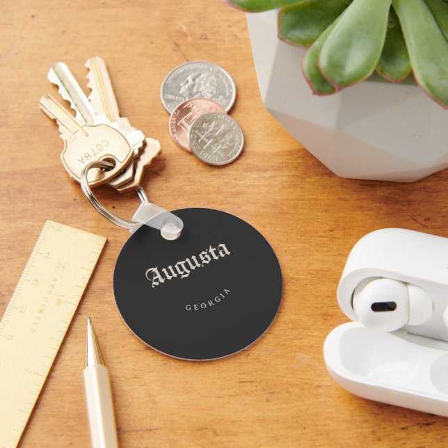 Augusta Georgia White Font Keychain (Desk)