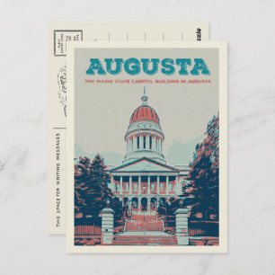 Augusta Maine state capitol illustration Postcard