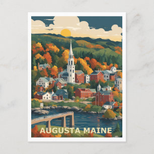 Augusta ME Graphic Art Design Postcard