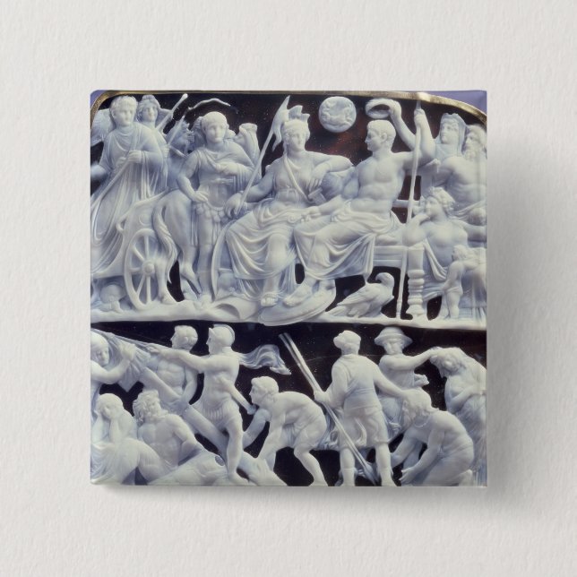 Augustan cameo, after 10 AD 2 Inch Square Button (Front)