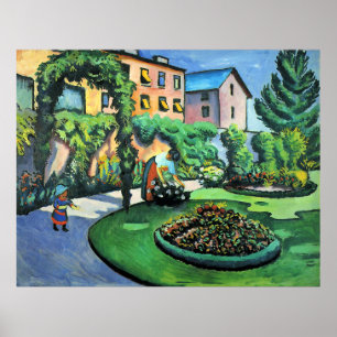 Auguste Macke - Gartenbild, popular painting, Poster