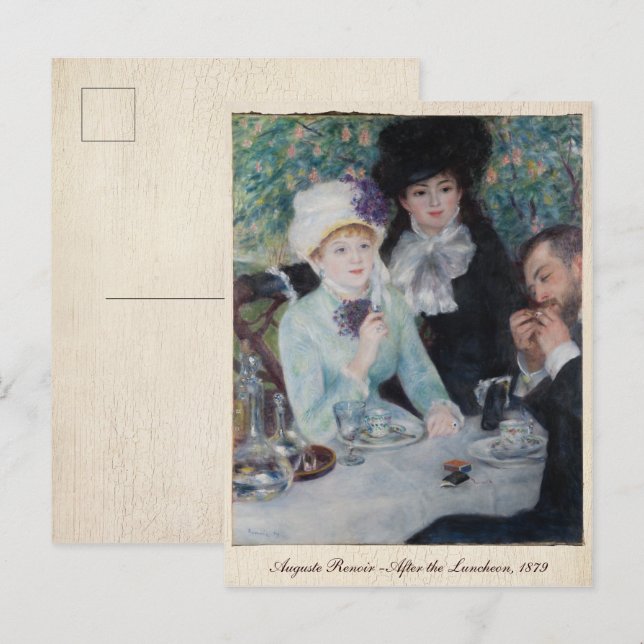 Auguste Renoir, After the Luncheon, 1879 Vintage Postcard (Front/Back)