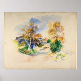 Auguste Renoir Landscape with a Path between Trees Poster