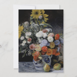 Auguste Renoir - Mixed Flowers in an Earthenware P Invitation
