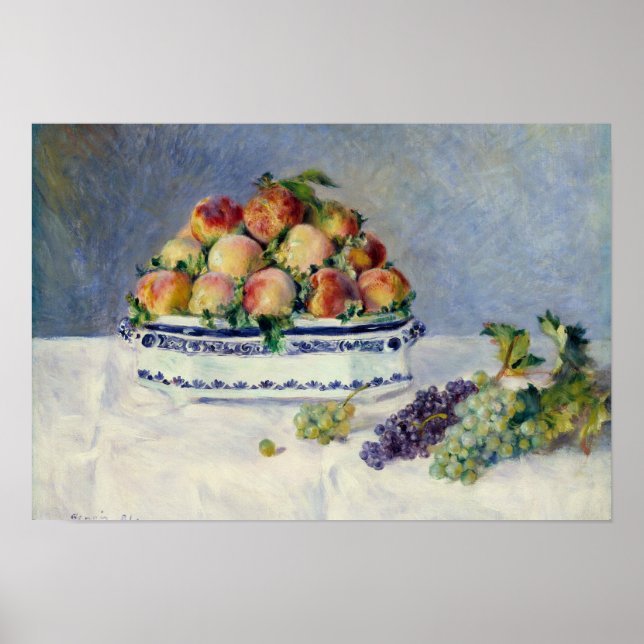 Auguste Renoir -Still Life with Peaches and Grapes Poster (Front)