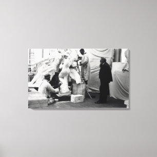 Auguste Rodin in his Paris studio Canvas Print
