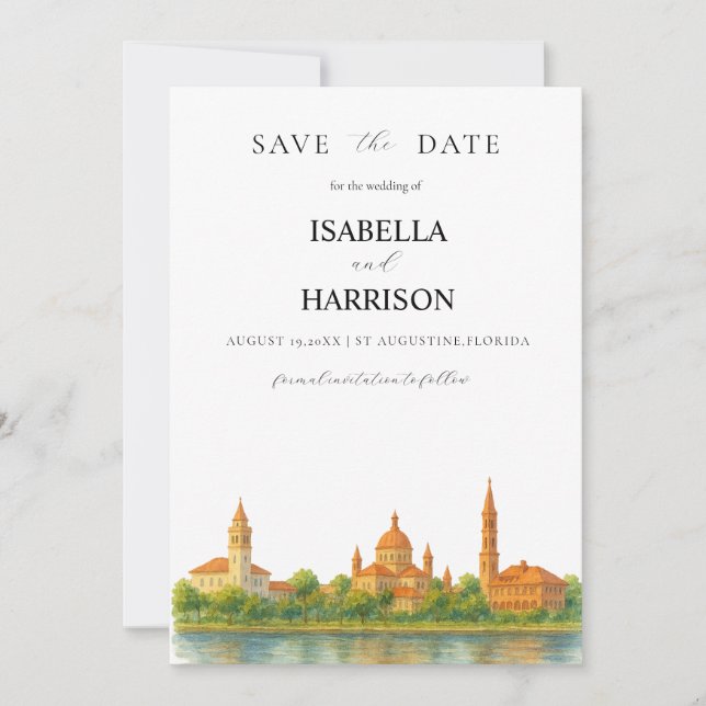 Augustine Skyline Save the Date Template (Front)