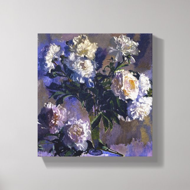 Augusto Giacometti Vintage White Peonies Canvas Print (Front)