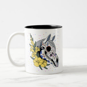 August's Gladiolus & Horse Skull Two-Tone Coffee Mug