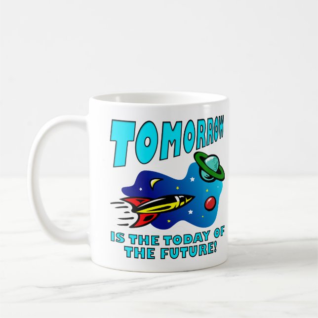 Aujourd'Hui De L'Avenir Drôle Mug Science (Gauche)