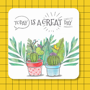 "Aujourd'Hui Est Un Grand Jour" Stickers Cactus Pa