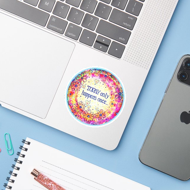 Aujourd'hui ne se produit qu'une fois Sticker Insp (Ordinateur portable avec iPhone)