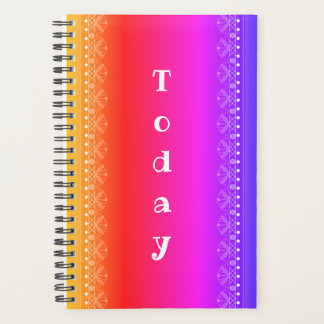 Aujourd'hui Rainbow Lace Motif Boho Planner