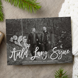 Auld Lang Syne Script New Year Photo Card