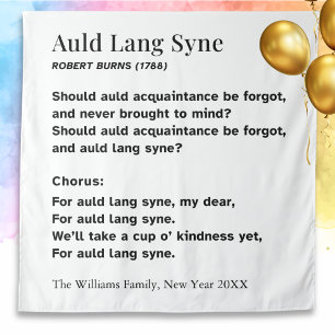 Auld Lang Syne Words for New Year - Personalized Tapestry
