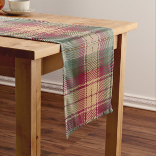 Auld Scotland Tartan Plaid Pattern Short Table Runner