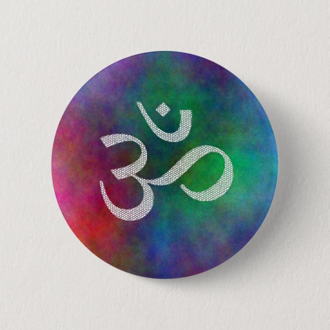 Aum - Om 2 Inch Round Button (Front)