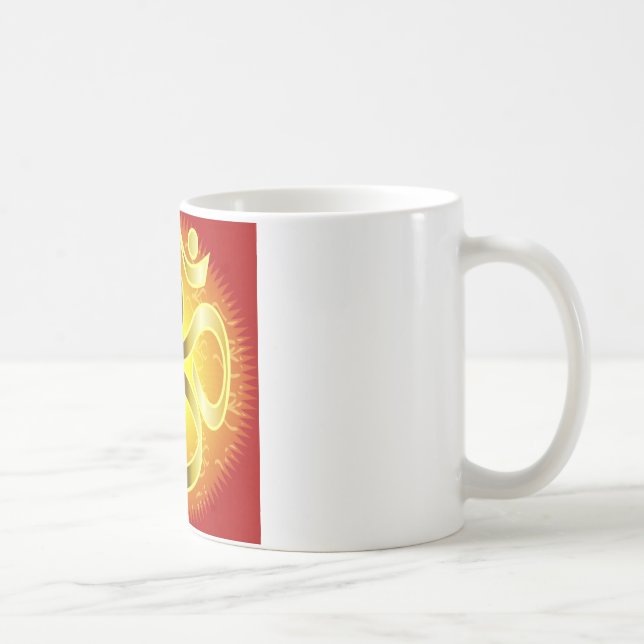 Aum or Om Symbol in yellows & reds Coffee Mug (Right)