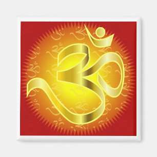 Aum or Om Symbol in yellows & reds Magnet