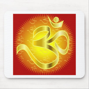 Aum or Om Symbol in yellows & reds Mouse Pad
