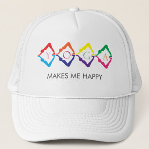 Aum sign MAKES ME HAPPY - text template Trucker Hat