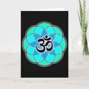 Aum Sign Yoga Meditation Seed Of Life Flower Of Li Card