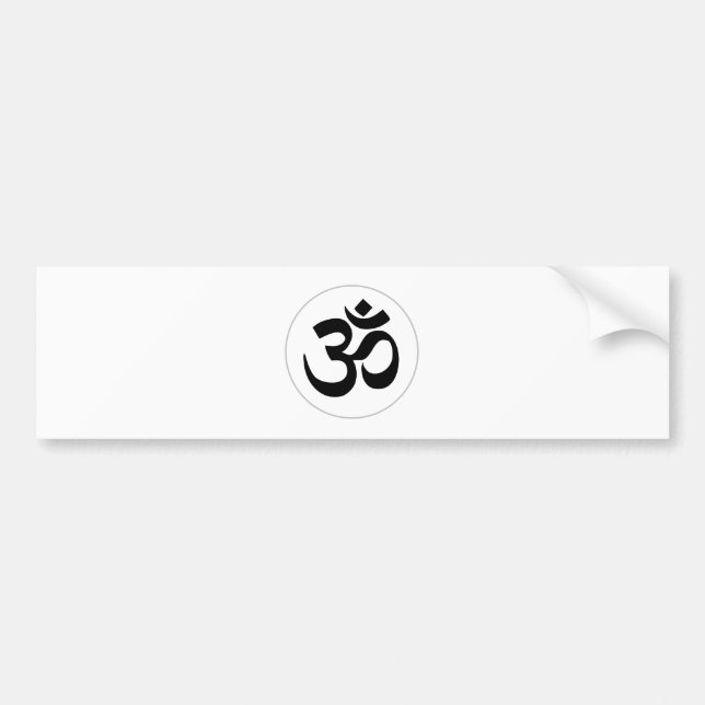Aum Symbol (Black with Silver Ring) Bumper Sticker (Front)