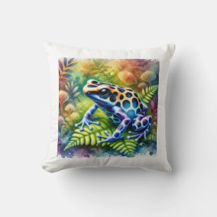Auma Frog 290824AREF101 - Watercolor Throw Pillow