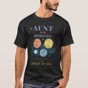 Aunt 2nd Birthday Second Trip Around The Sun Space T-Shirt