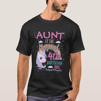 Aunt 4Th Rainbow Unicorn Daughter Py Family T-Shirt