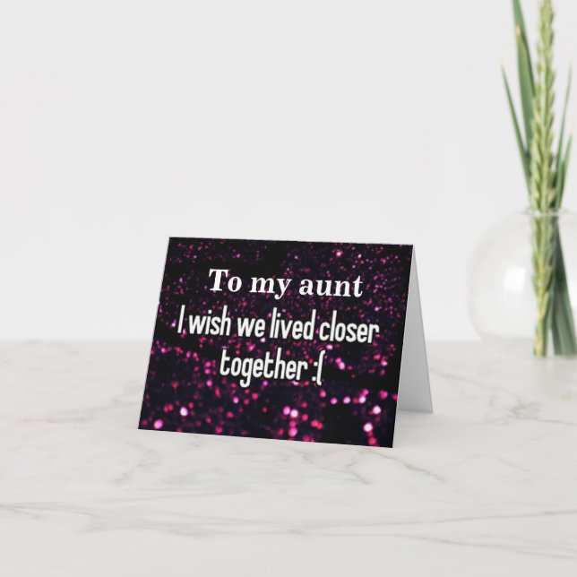 **AUNT** À TRAVERS DES MILES SUR VOTRE CARTE D'ANN (Devant)