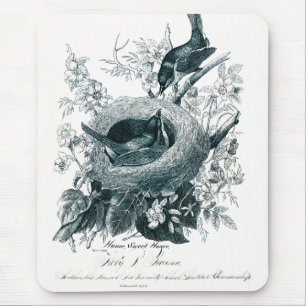 Aunt Abby's Birds Sketch Mouse Pad