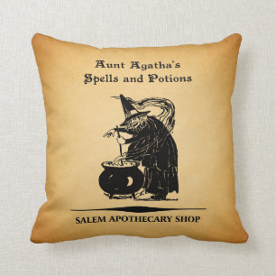 Aunt Agatha's Spells & Potions Throw Pillow