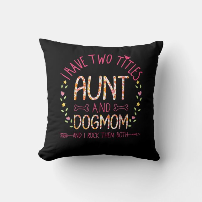 aunt and dog mom gifts  women sunflowers heart .pn throw pillow (Front)