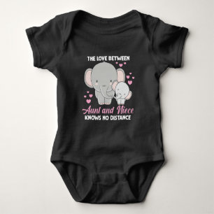 Aunt and Niece Love Auntie Family Elephant Hearts Baby Bodysuit