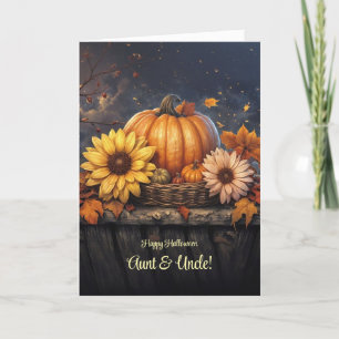 Aunt and Uncle Happy Halloween with Basket  Card